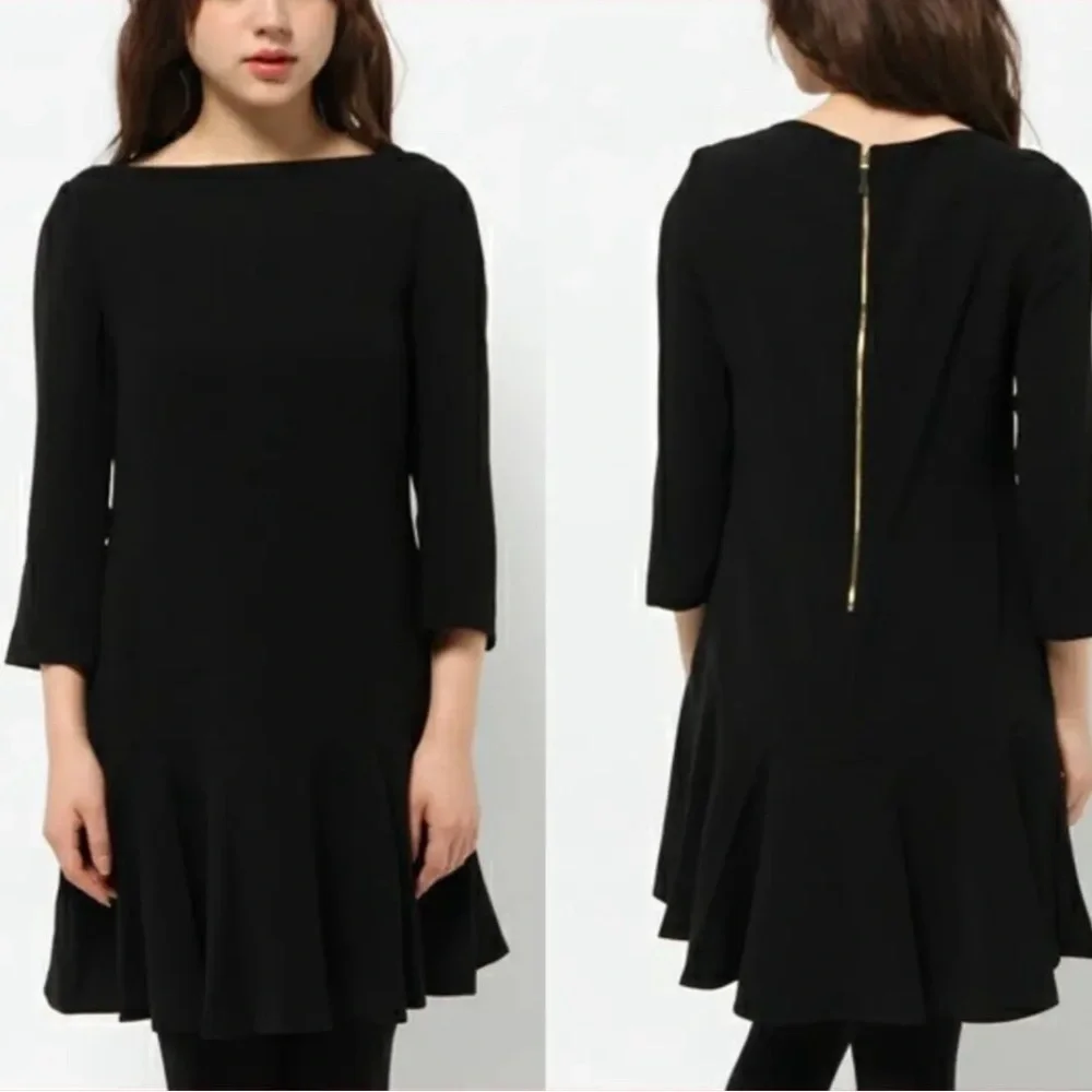 kate spade‎ new york Flounce Crepe Mini Dress in Black 4